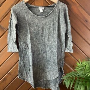 Kaisely Grey Asymmetrical Tunic with 3/4 Sleeves